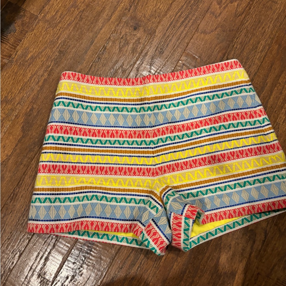 Alice + Olivia Multicolor Geometric High Waist Shorts